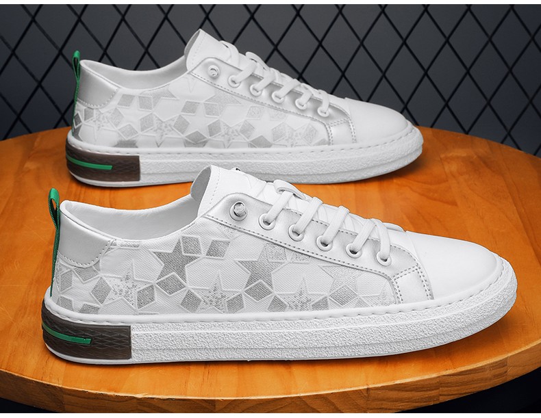 hang ten欢腾男鞋夏季新款时尚平底运动板鞋男士百搭薄款休闲鞋子 白