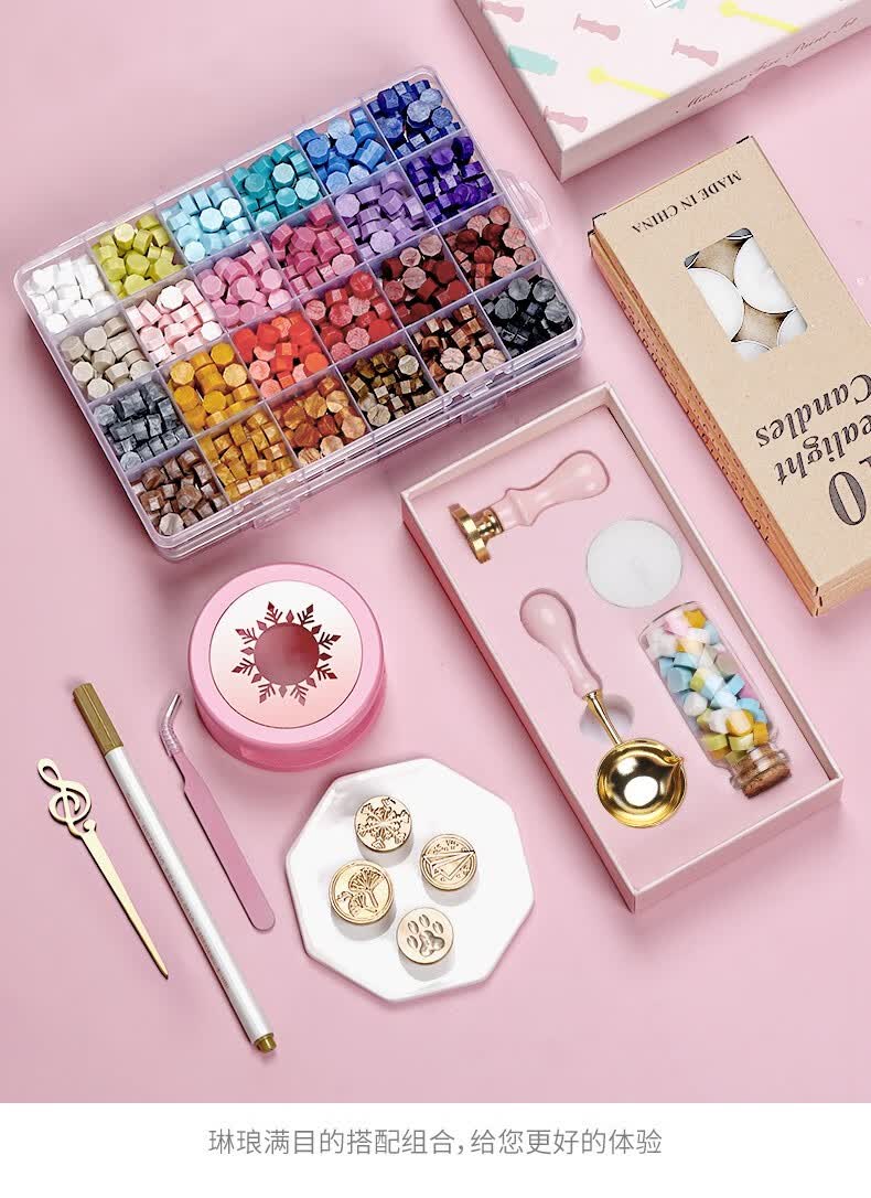 罗氏复古火漆印章蜡粒套装全套新手印章火漆熔炉火星章头全套工具15