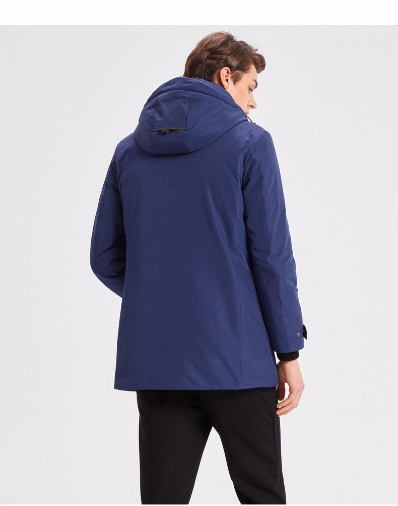 劲霸男装羽绒服 2021冬季新品中长版可拆连帽鹅绒vrjd4361 米白 180