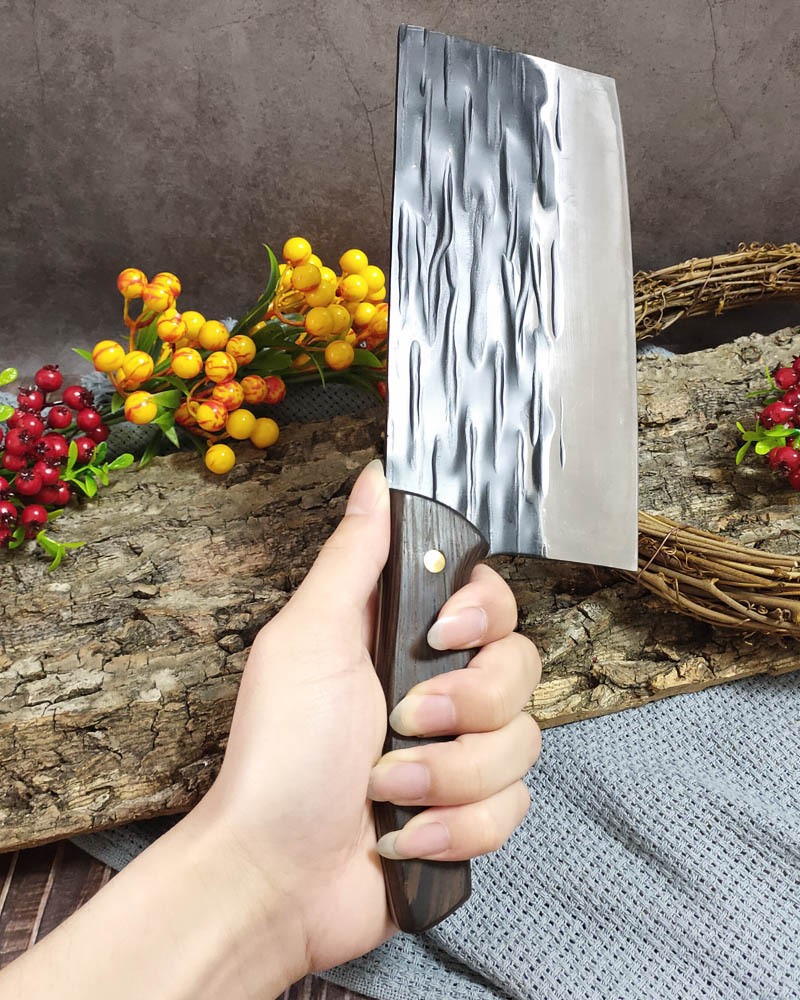 手工锻打不锈钢家用商用菜刀切片切肉刀锋利杀鱼刀斩切刀斩切两用易磨