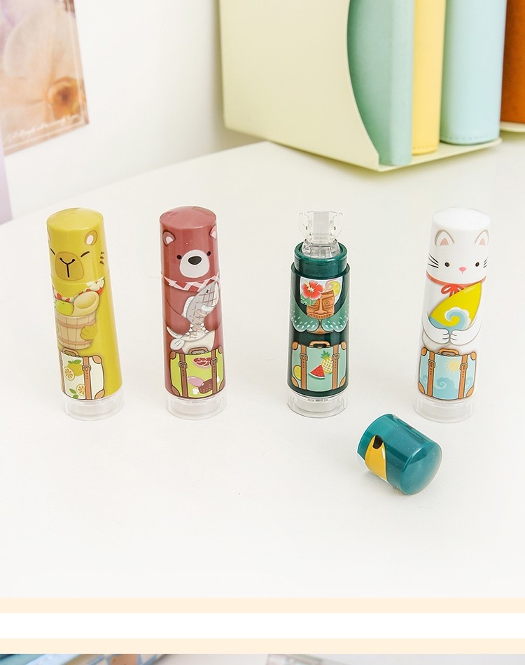 欧文(oval) 修正带动物旅行限定涂改带可爱少女改正带女生修改带学生