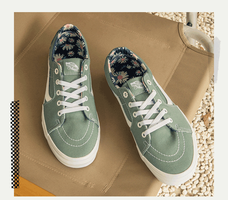 vans旗舰官方 sk8-low醒目侧边条纹抹茶绿复古简约板鞋 绿色 38【图片