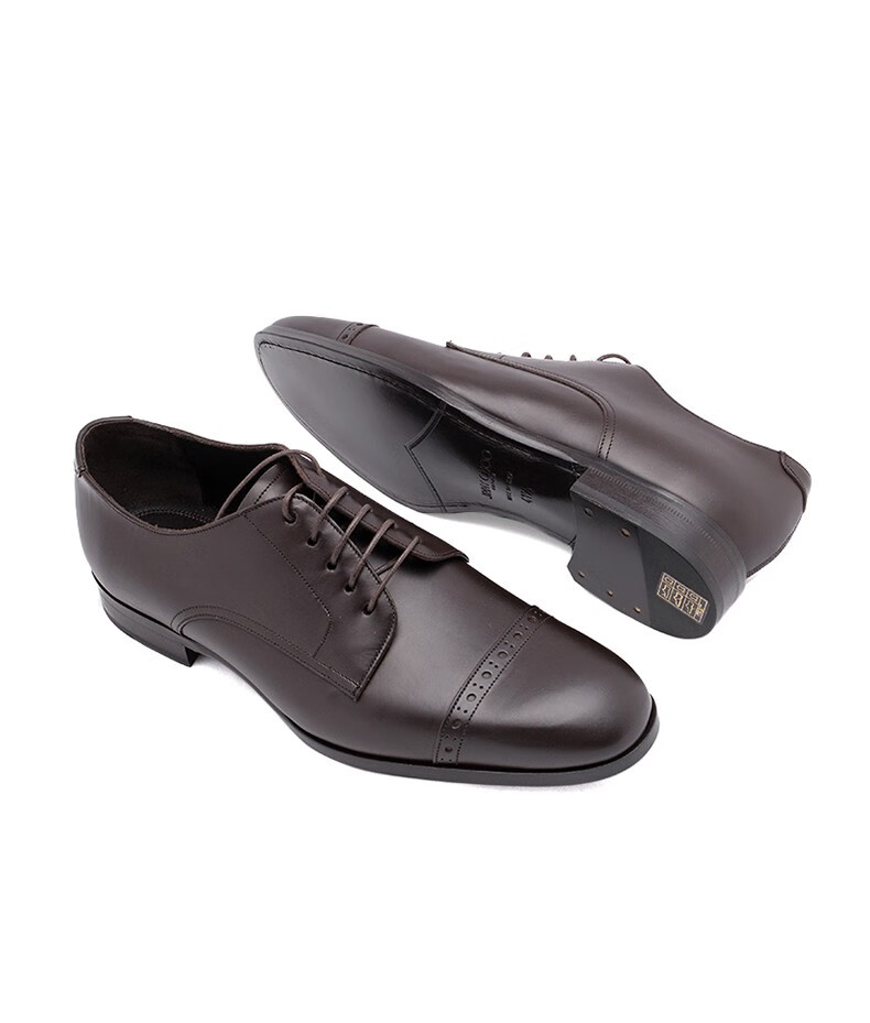 jimmy choo 周仰杰男鞋奢侈品男士休闲系带皮鞋prescott 棕色 41