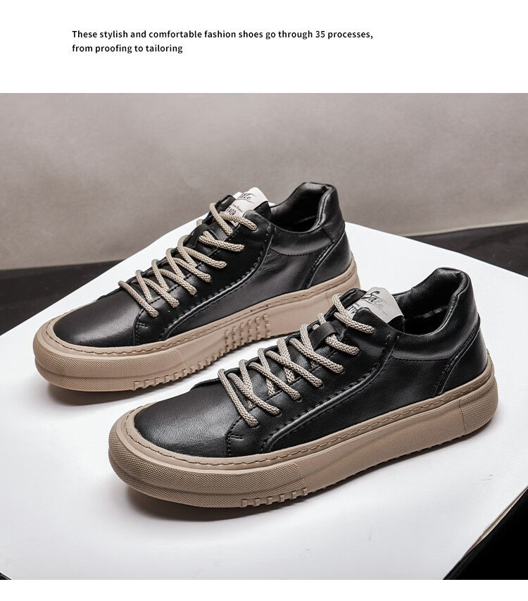 hangten欢腾男鞋春夏季新款男子欧版男士百搭男士板鞋厚底百搭休闲鞋