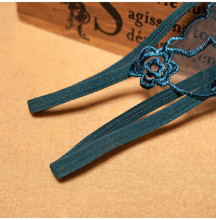 长夜漫漫情趣内裤性感网纱透视诱惑挑逗绣花透明丁字裤t裤女式内裤