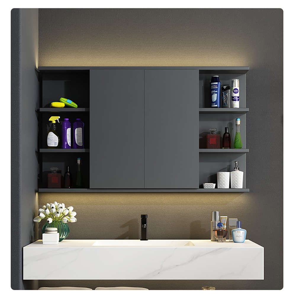 丽人轻奢智能隐藏式折叠镜柜浴室柜隐藏式镜箱卫生间