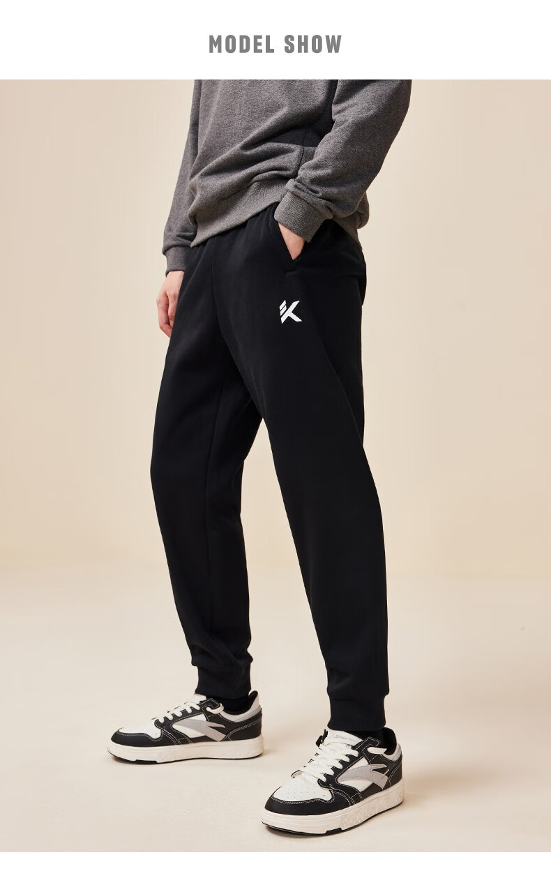 安踏(anta) kt裤 加绒卫裤运动长裤男士秋冬针织束脚长裤休闲运动裤