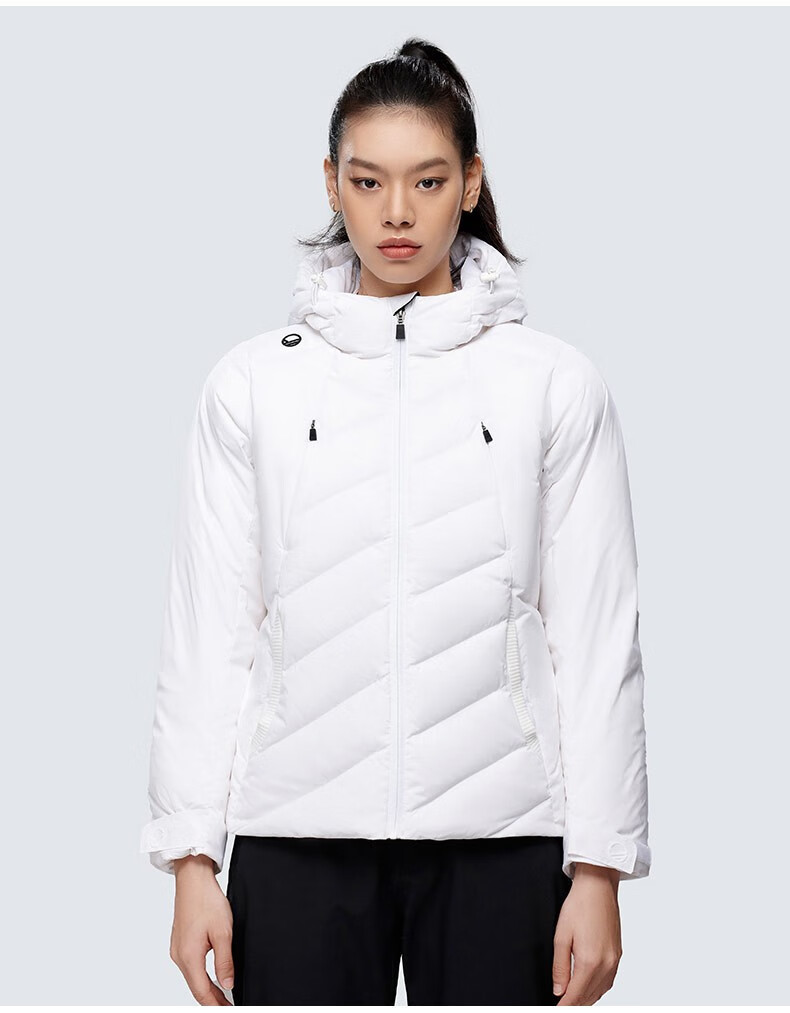芬兰halti女士羽绒服保暖时尚短款连帽90鹅绒羽绒服hdjcp24151s 亮