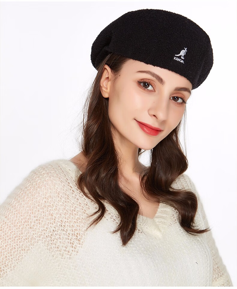 礼盒装kangol帽子早秋新款袋鼠贝雷帽休闲复古kok3365黑色l5860