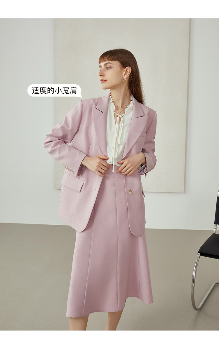 范思蓝恩秋季休闲西装外套女韩版感炸街西服213092奶咖色s