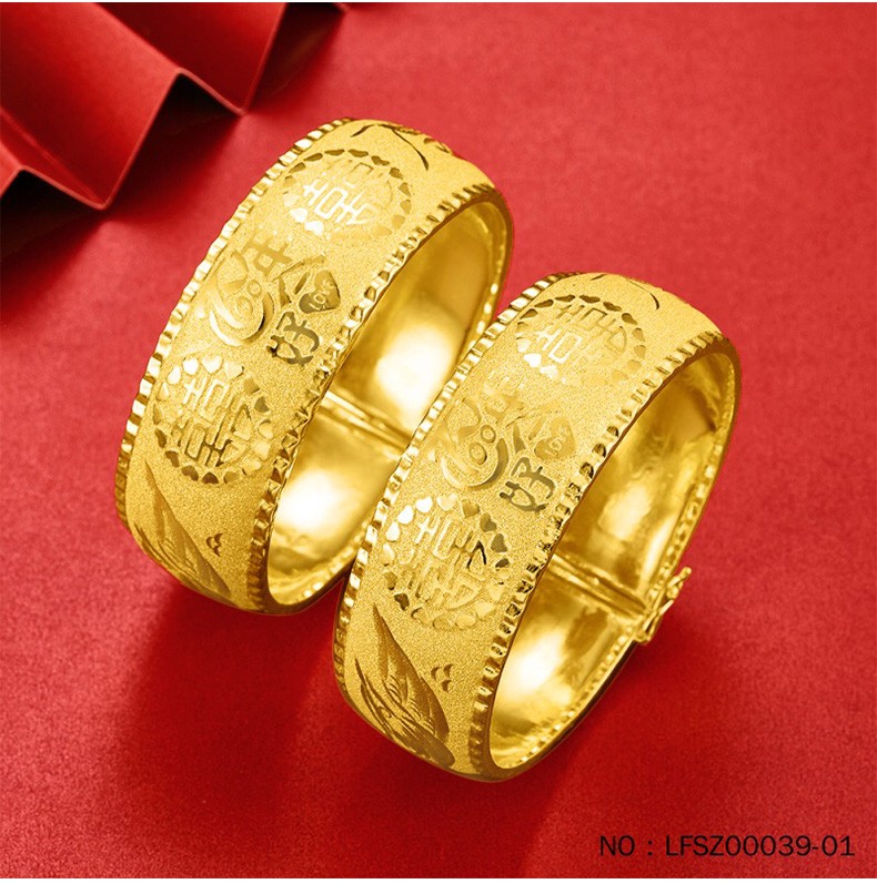 涵琪珠宝足金9999百年好合婚嫁龙凤手镯女儿媳妇结婚嫁妆黄金饰品约20