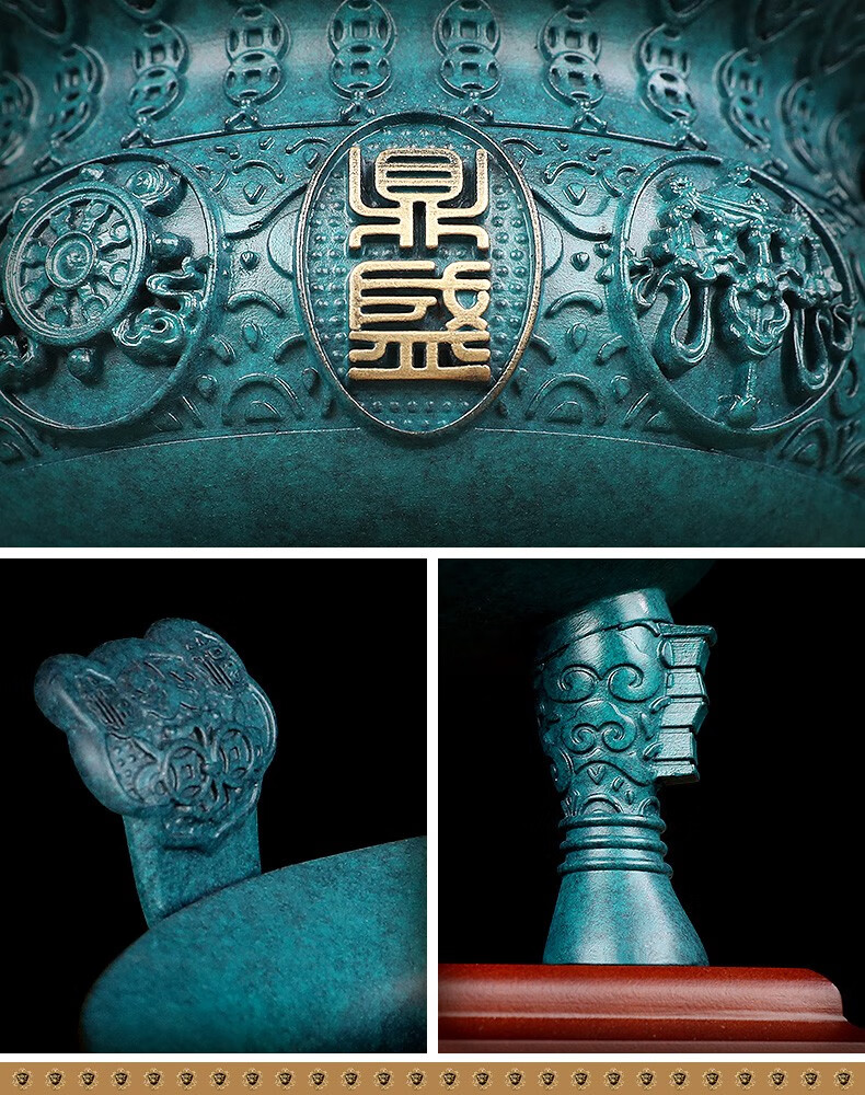 龙美佳铜鼎摆件全铜办公室商务礼品定制客厅家居公司开业乔迁送朋友