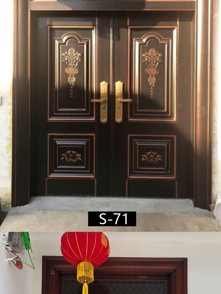 家莱宝锌合金别墅大门双开门农村进户大门对开堂屋大门仿铜门家用车库
