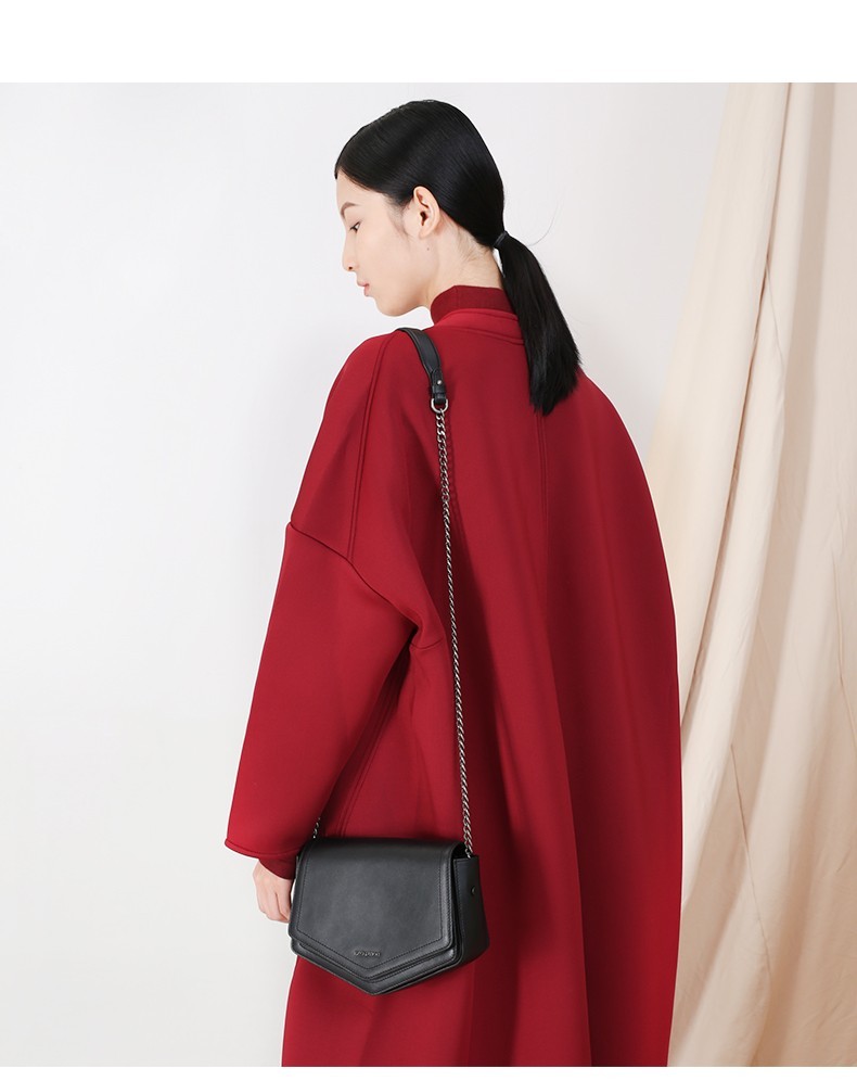 例外exception原创女包菱形小包复古不规则头层牛皮链条包单肩斜挎包