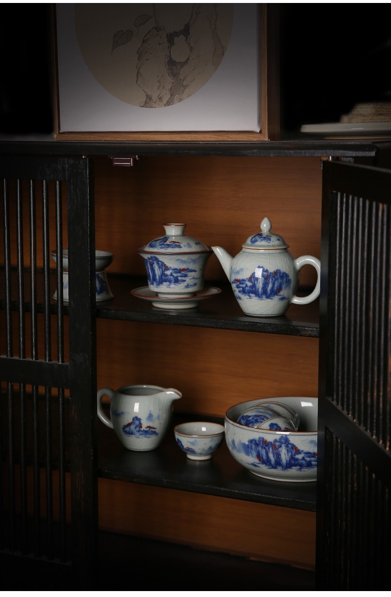 雅轾茗品 中式沉香杯复古冰裂釉品茗杯高端陶瓷茶杯个人专用主人杯单