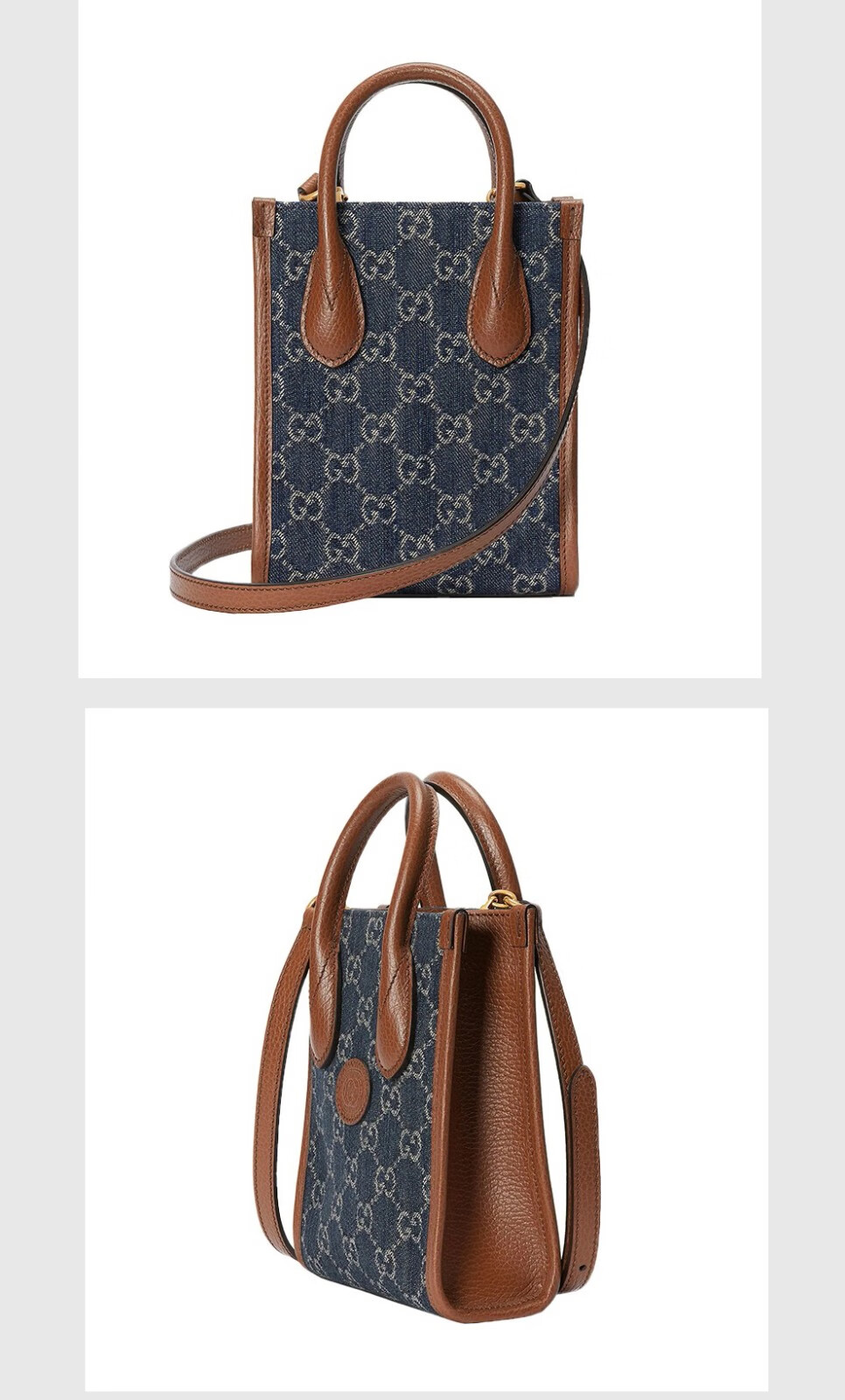 gucci 古驰gg retro系列迷你托特包671623 92tcg 8563米色和乌木色