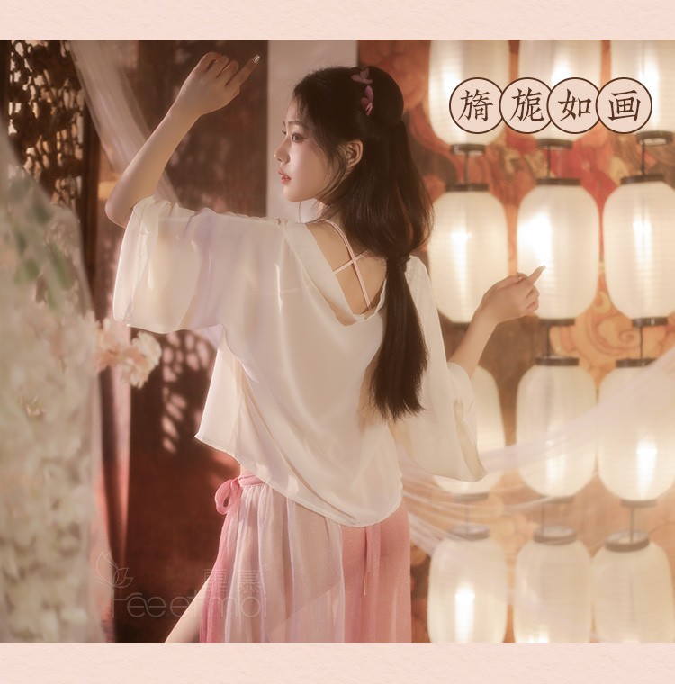 jk角色扮演古装汉服国潮古风经典复古唐装性感肚兜透视免脱睡衣裙丁字