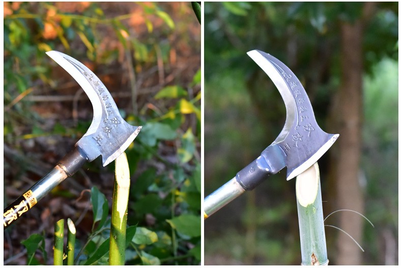 双砍镰刀农用割草刀除草弯刀长柄砍树树枝砍草刀廉刀两用割草镰刀40