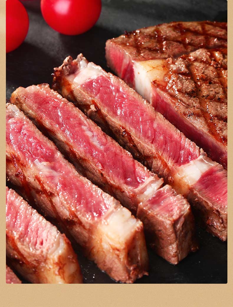 肉福记 牛排原切 新鲜牛肉生鲜雪花安格斯西冷眼肉谷饲牛排进口冷冻