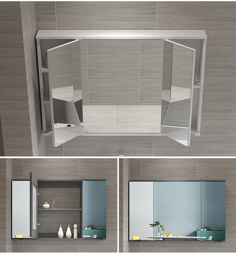 乾箭qianjian实木隐藏式折叠智能镜柜实木推拉式智能除雾浴室镜柜挂墙