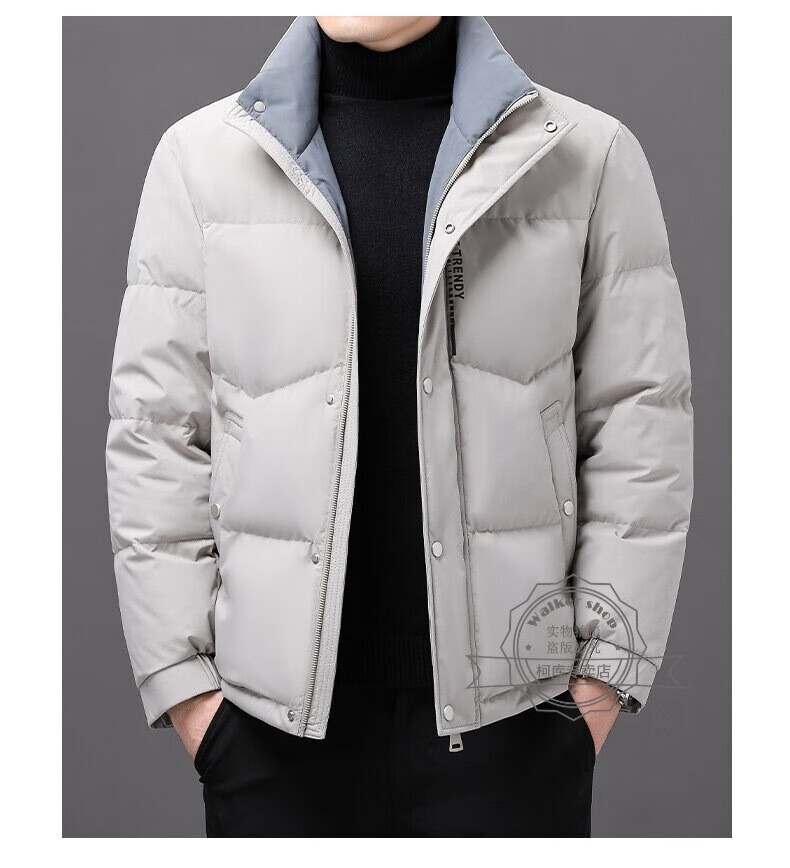 walker shop奥卡索品牌羽绒服男轻奢2022新品冬季潮牌休闲高端立领