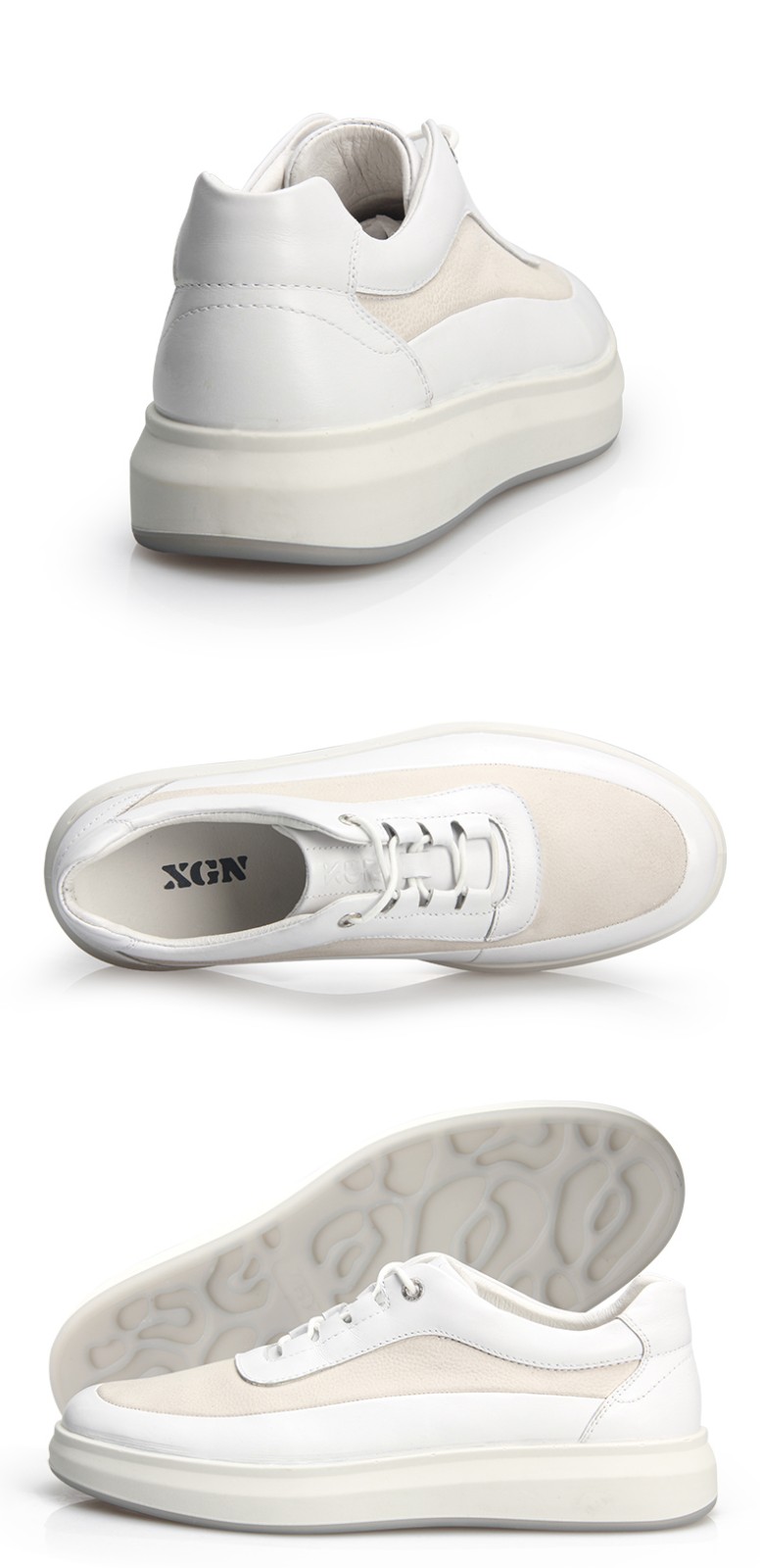 xgn小公牛男鞋2022春夏季新款休闲鞋男真皮旅游鞋男透气防水板鞋 棕色