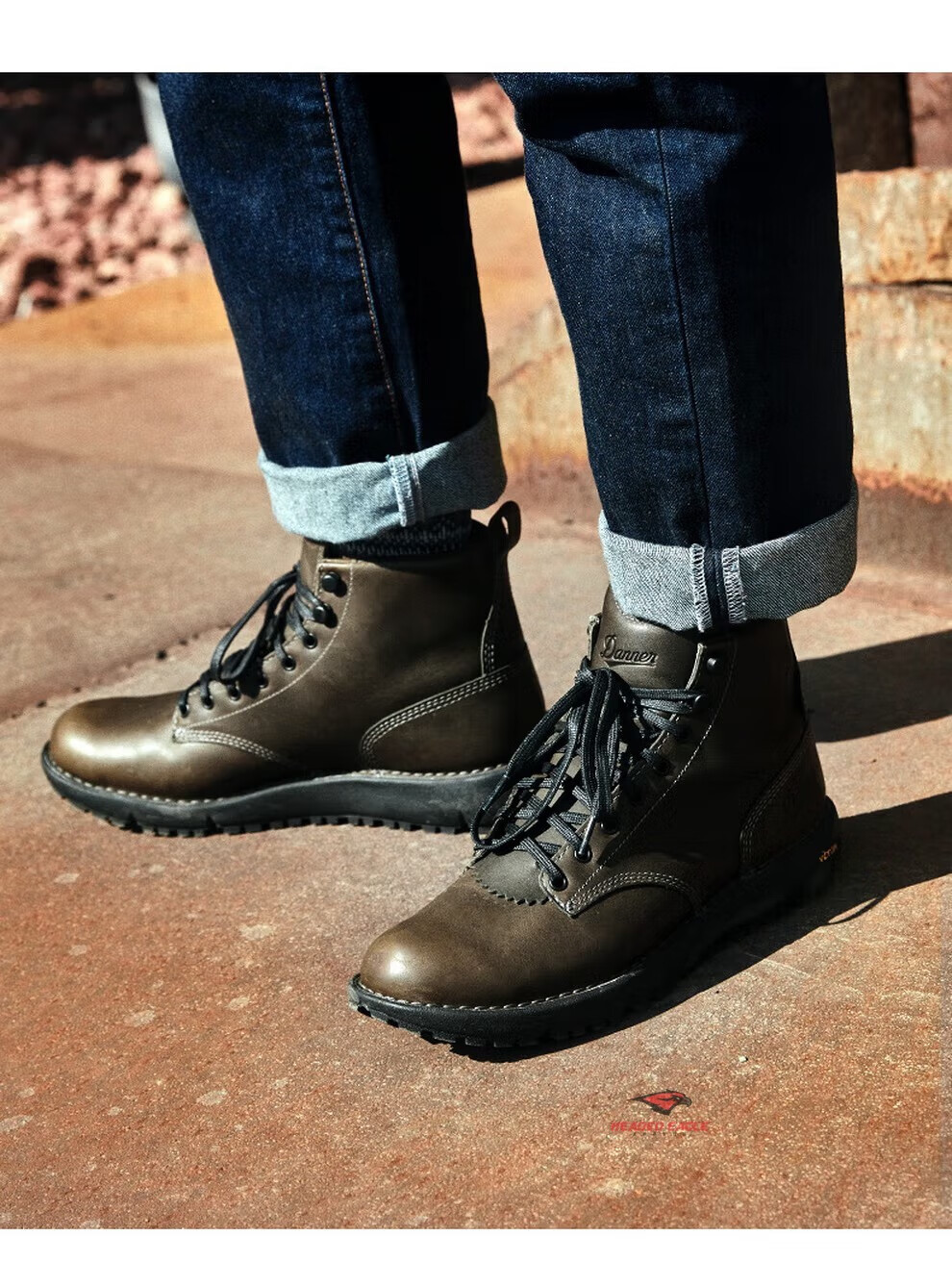 danner户外休闲男款工装靴 logger 917 真皮手工徒步中帮登山鞋 木炭