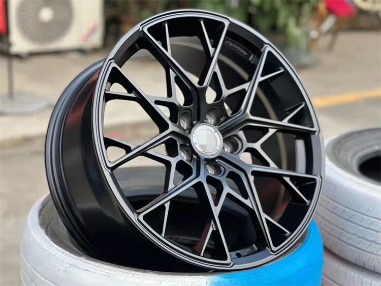 轻量化铝合金改装汽车轮毂适用高尔夫凌度a3 a4锐志思域 锻造高亮黑