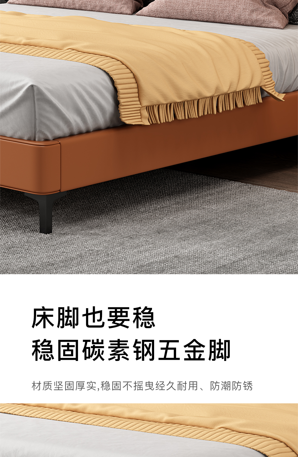 西屋艺素北欧儿童床男孩卧室单人床架无床头现代简约15m小户型轻奢