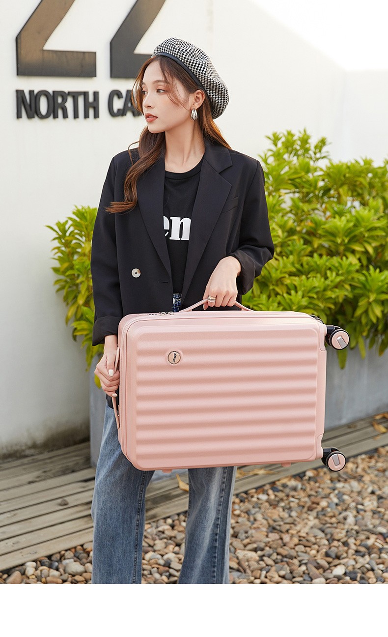 亨得利行李箱女ins网红新款密码箱结实耐用万向轮大容量登机箱黑色20