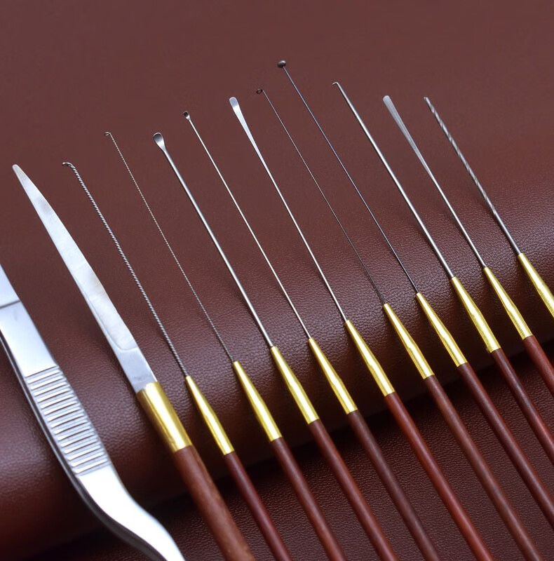 专业采耳工具木柄挖耳勺耳起耳扒蘑菇头云刀卷棉棒高级技师套装金箍