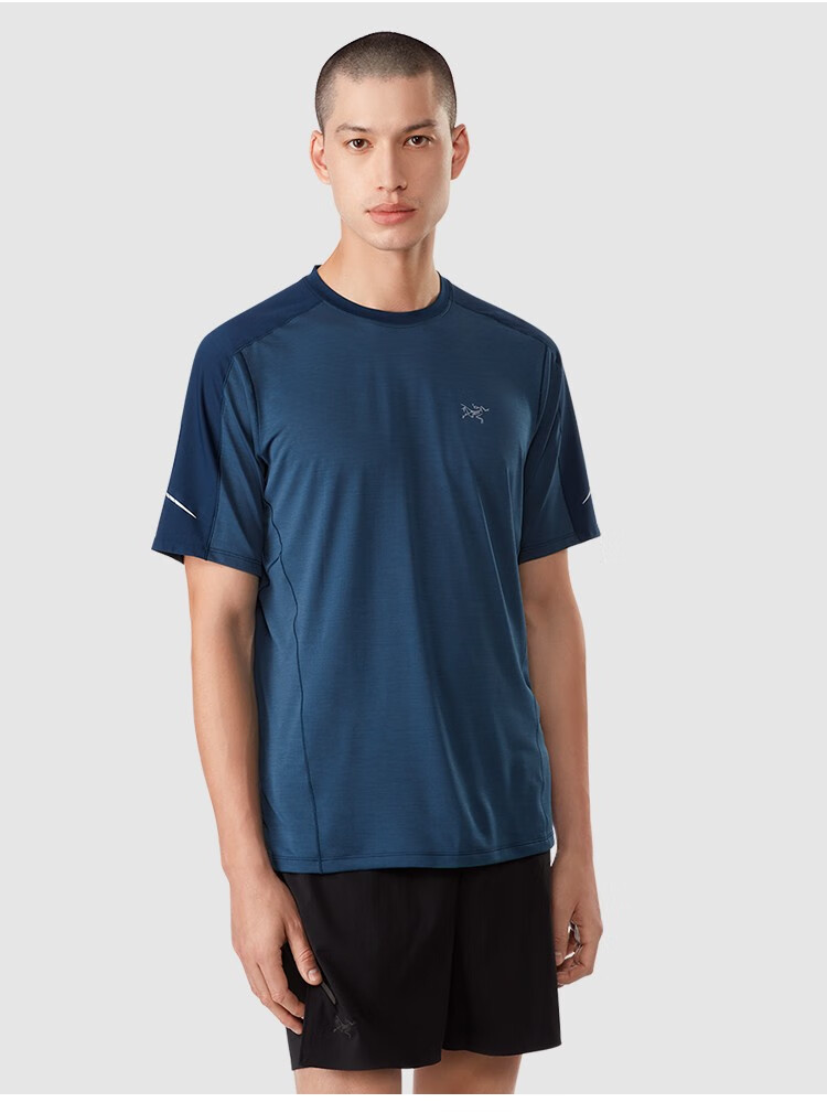 arcteryx始祖鸟motuscomp轻量透气男子速干短袖t恤ladon拉顿蓝l