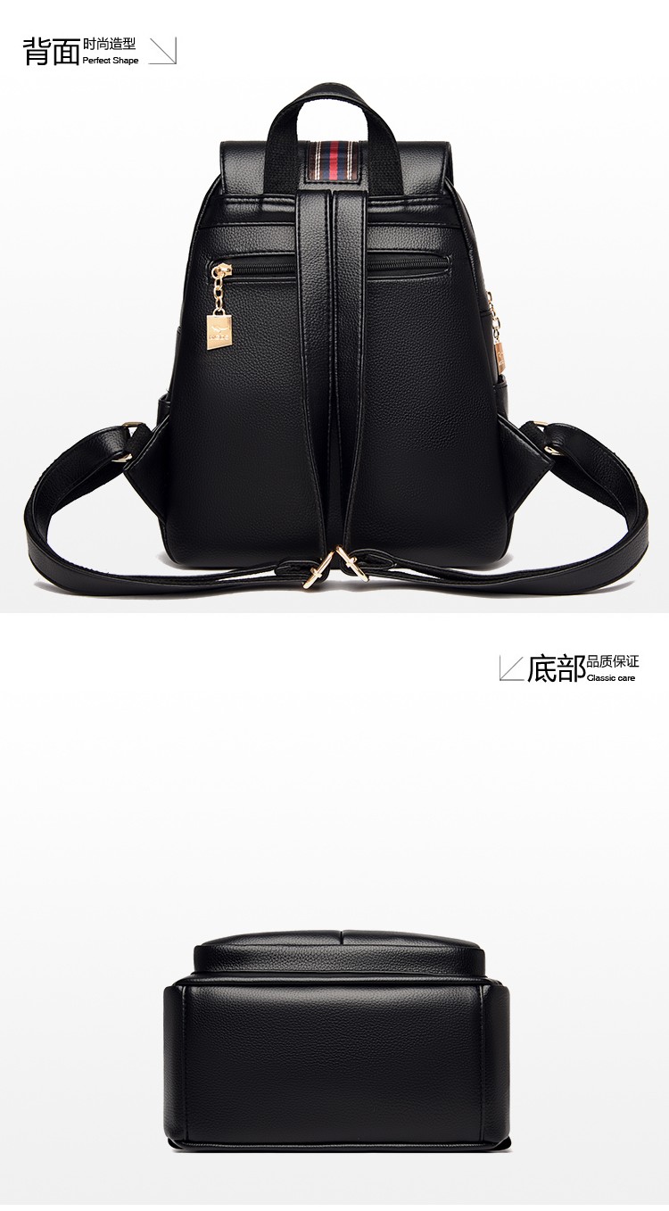 north fox 北狐牛皮双肩包女2021新款休闲女士背包大容量时尚百搭软