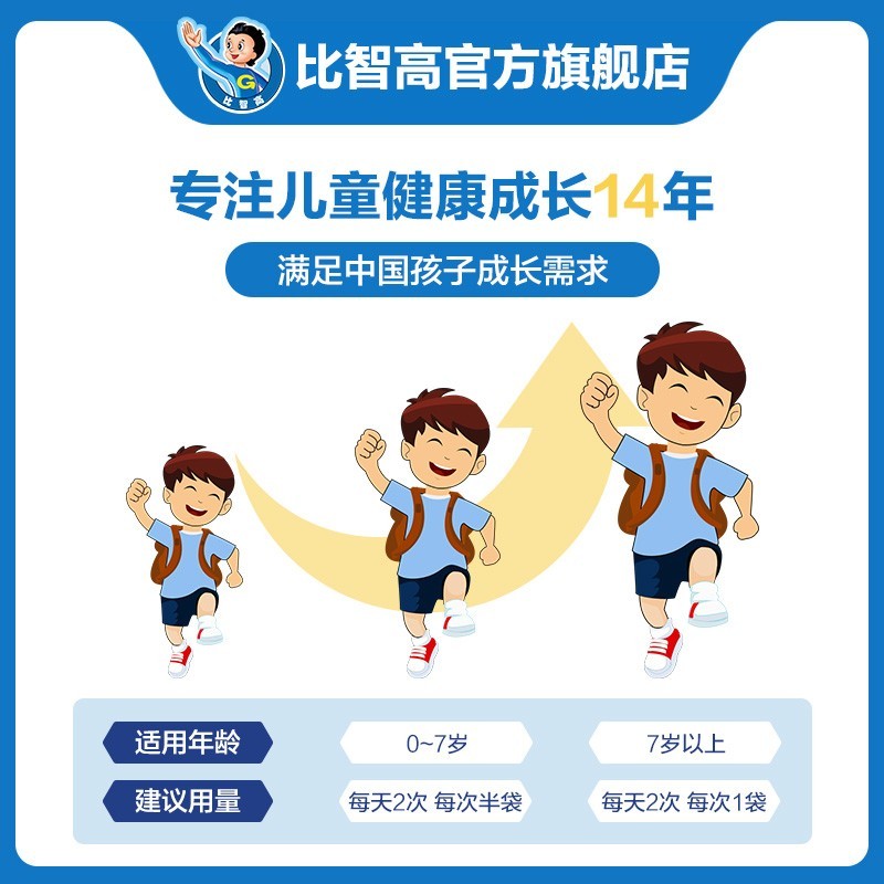 比智高赖氨酸磷酸氢钙颗粒40袋5g促进幼儿正常生长发育儿童1盒装40片