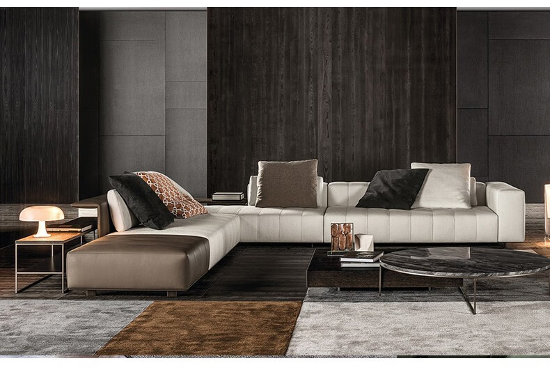 freeman沙发意式极简高端棉麻钢琴键布艺沙发别墅大平层定制家具 组合