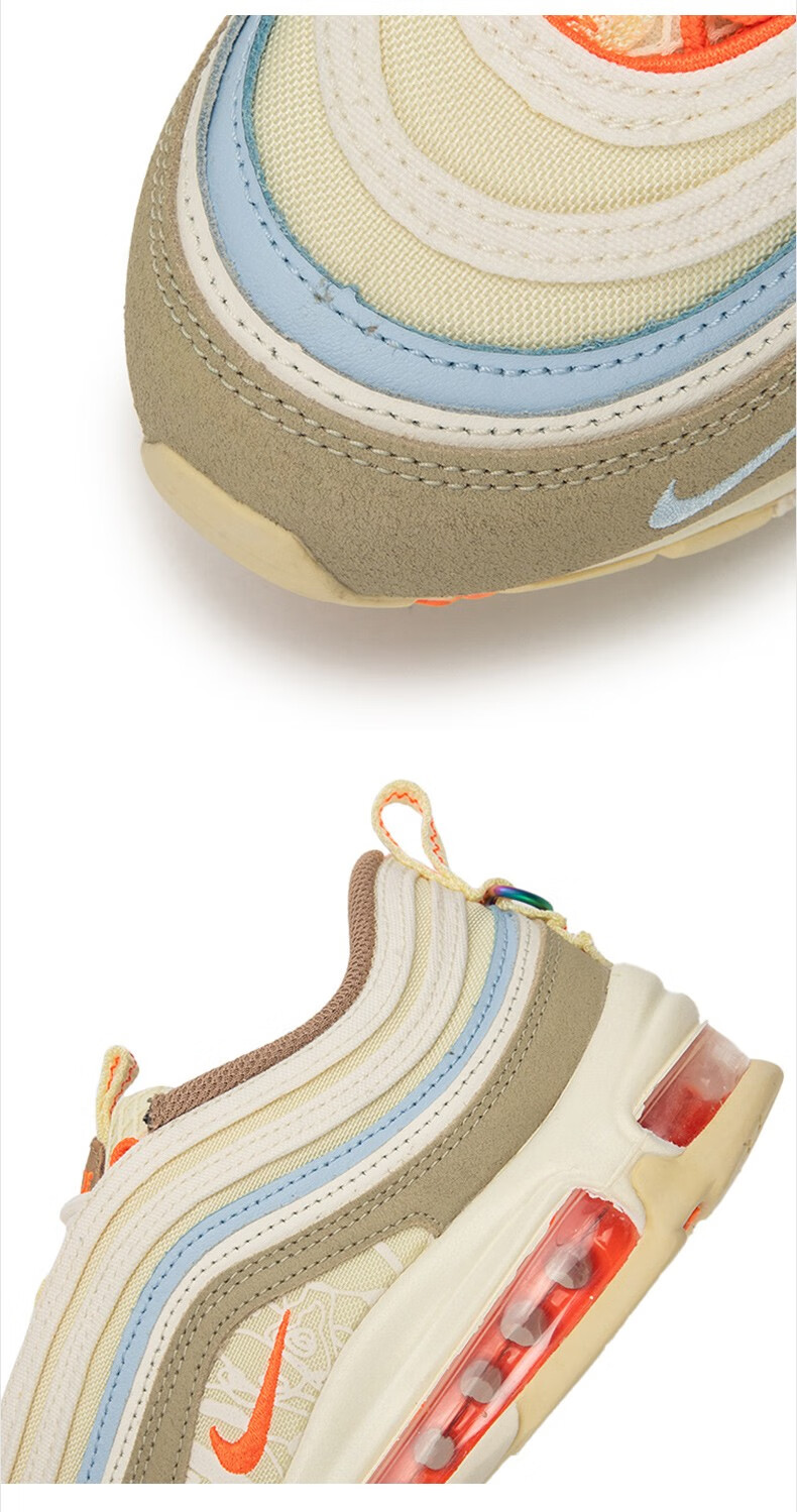 耐克(nike)男鞋新款air max 97纯白子弹头全掌气垫休闲鞋缓震耐磨运动