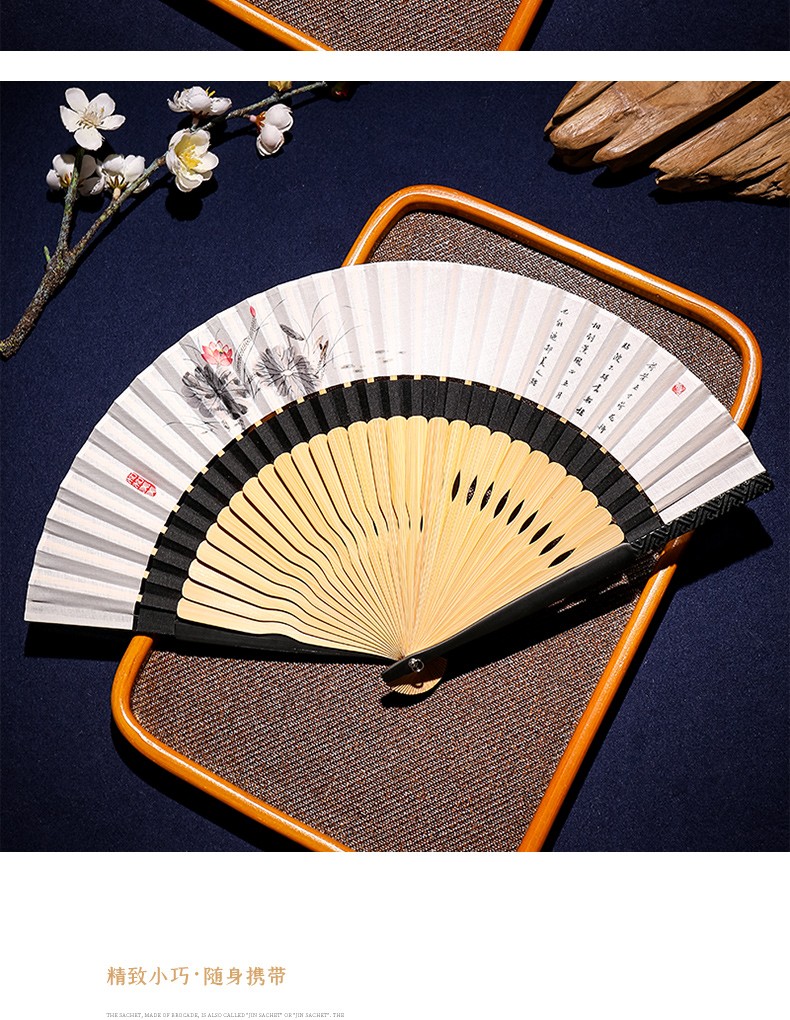悦小七中国风夏季高档古风扇子折扇儿童折叠舞蹈扇夏天汉服旗袍中式竹