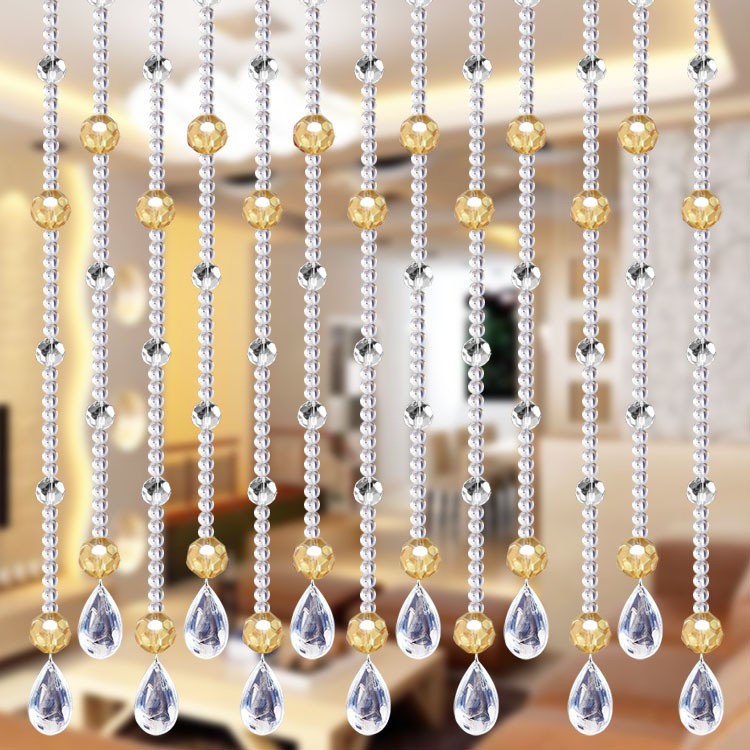 水晶门帘隔断客厅卧室装饰过道卫生间低调奢华屏风温馨简约通透百搭挂