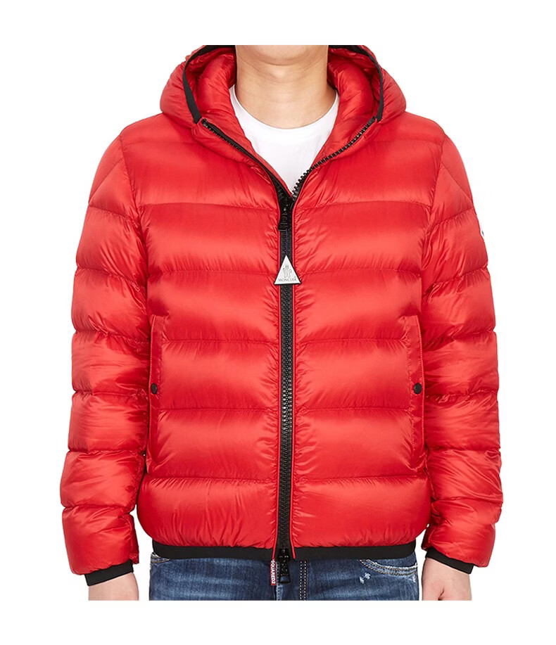 moncler 盟可睐蒙口myosotis 男款红色绗缝袖标连帽羽绒服 红色 3/l