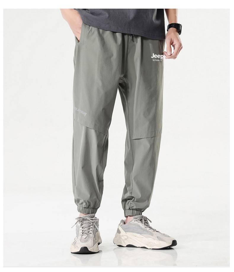 吉普jeep男装休闲裤子男夏季新款潮流韩版宽松休闲九分束脚哈伦男裤