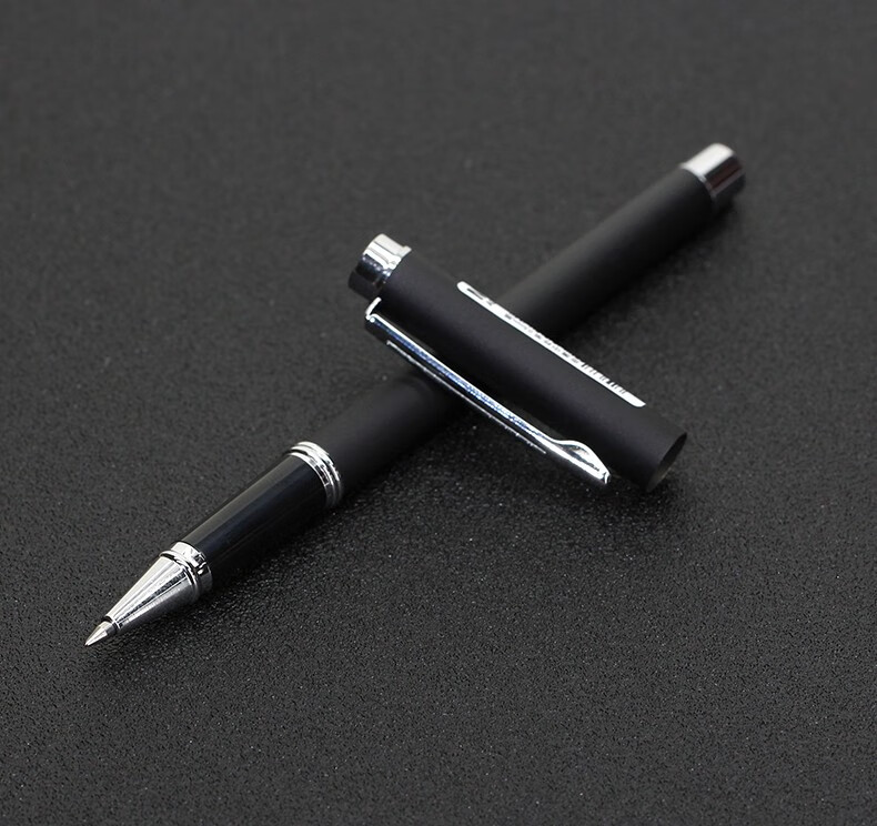 5mm子弹头黑水笔重手感商务签字笔办公用签名笔 黑色【礼盒装】【图片