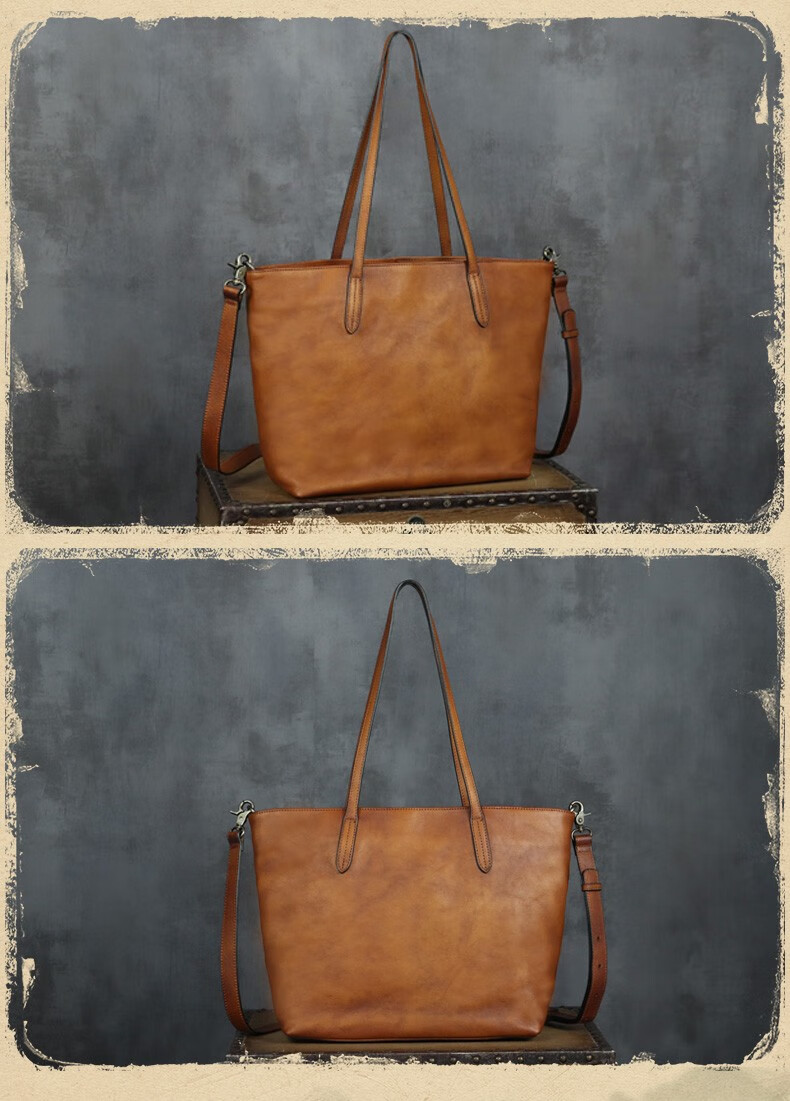 索陌复古包植鞣皮头层牛皮女士手工皮包女真皮包包女包单肩包女手提包