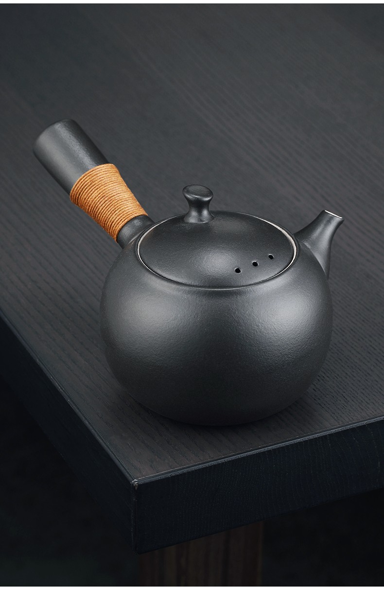 古法煮茶器日式煮茶壶侧把煮茶陶壶小青柑泡茶壶煮茶炉电陶炉套装boat