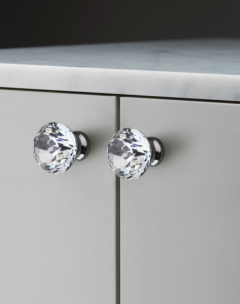 哥爵士欧式华丽k9水晶柜门单孔钻石拉手抽屉镶钻衣柜门把手