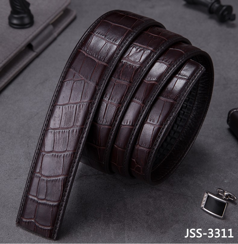 伯莎丹顿品牌男士自动扣真皮不带头奢侈品皮带条无头裤带无扣头百搭