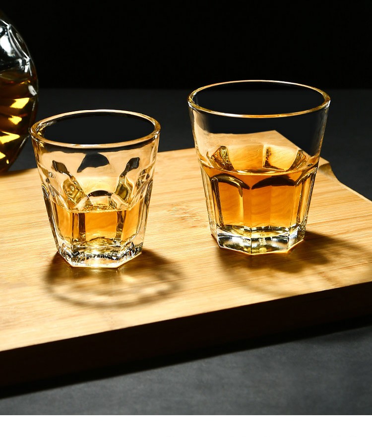 京兰 小号白酒杯玻璃小酒杯2两喝酒杯子 酒吧啤酒子弹杯套装一口杯