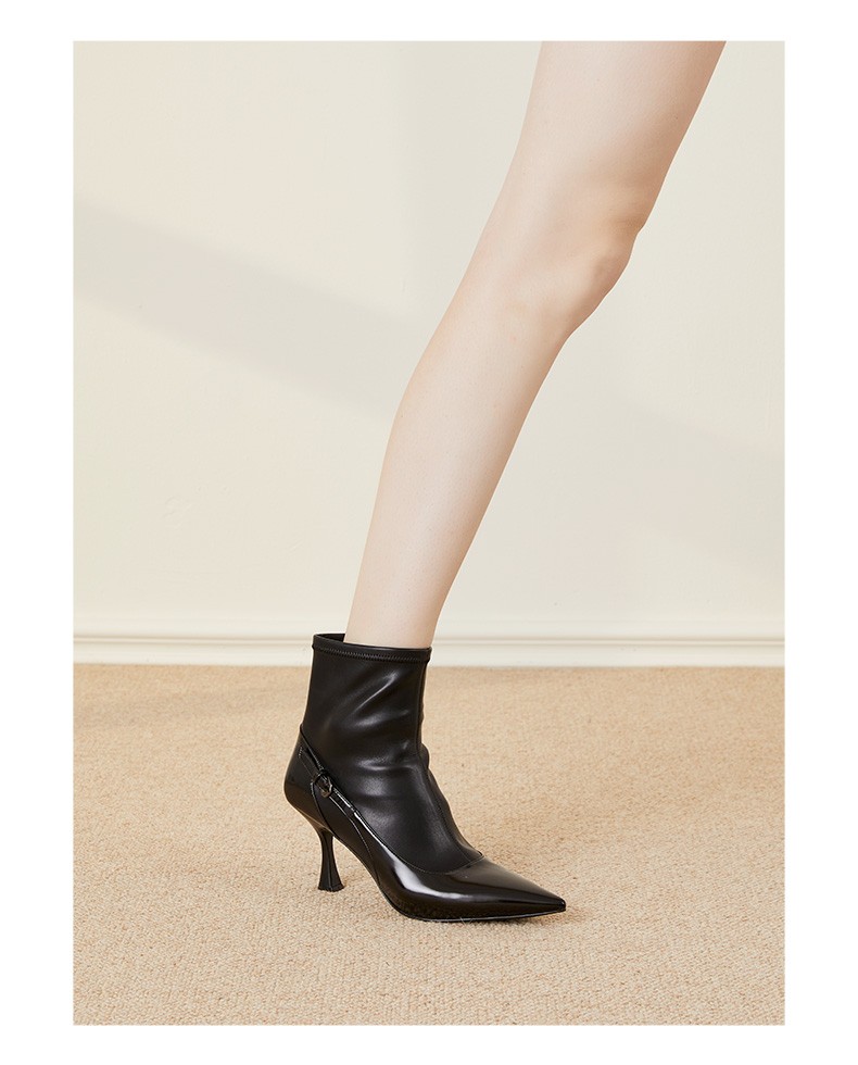 toomanyshoes女鞋秋冬新品sexbomb尖头细跟复古优雅及踝靴红色33