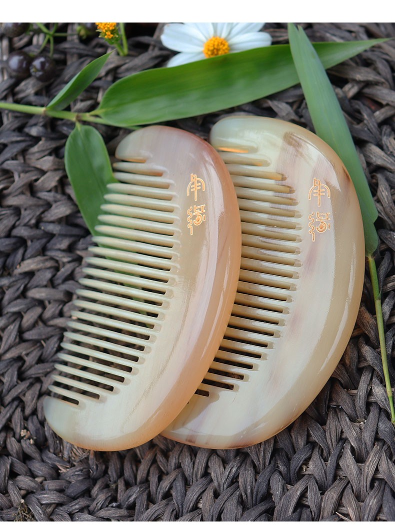 角缘天然加厚精品羊角梳个人护理头皮按摩小号9厘米女包包宝宝梳子