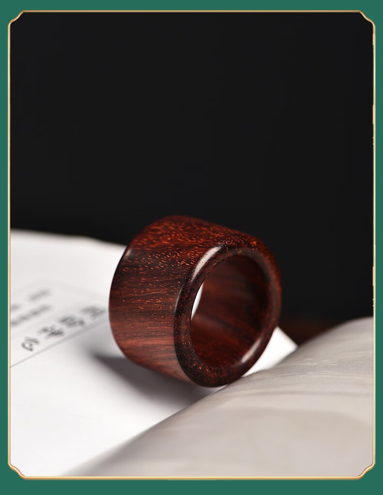 闽木匠浅泰印度小叶紫檀木扳指戒指手作木戒手环文玩木扳指可订制刻字