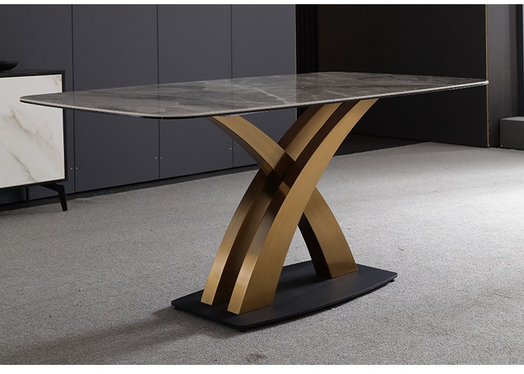 岩板餐桌底座支架大理石不锈钢桌腿桌脚喜奈仕铁艺碳钢桌子腿 c2款